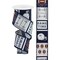 2.5" Football Block Pattern Ribbon: Navy/Silver (10 Yards)